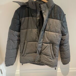 H&M Black and Gray Men's Puffer Jacket